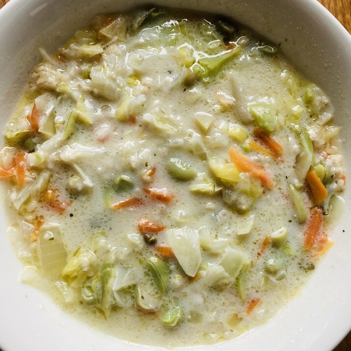 そら豆と野菜の具沢山スープ